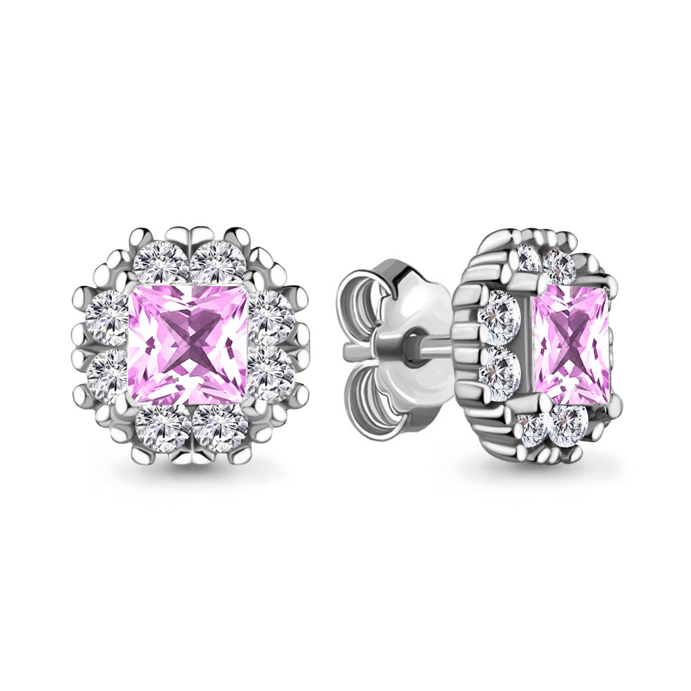 

Серьги-пусеты из серебра с фианитом Aquamarine 41120В_925_р, 41120В_925_р