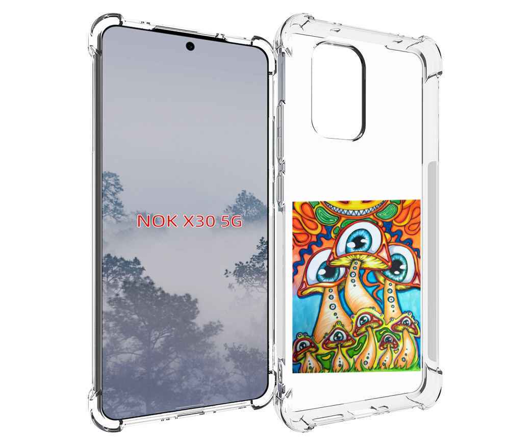 

Чехол MyPads грибы с глазами для Nokia X30 5G, Tocco