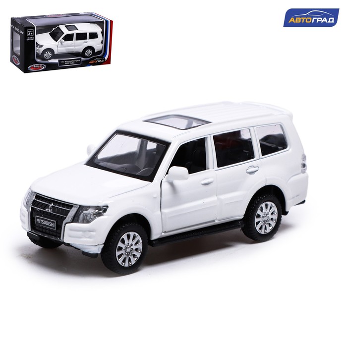 фото Машина металлическая автоград mitsubishi pajero 4wd, 1:43, инерция, откр. двери, белый