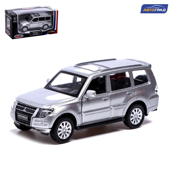 фото Машина металлическая автоград mitsubishi pajero 4wd, 1:43, инерция, откр. двери, серый