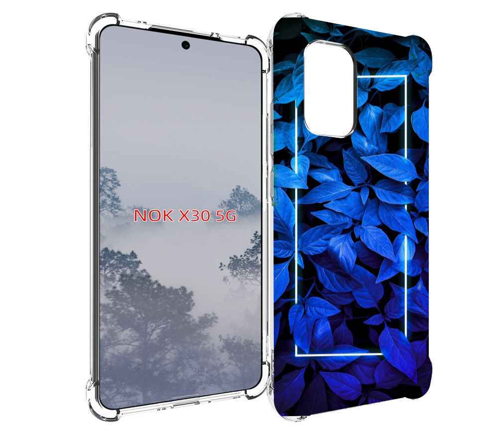 

Чехол MyPads голубые цветочки неон для Nokia X30 5G, Tocco