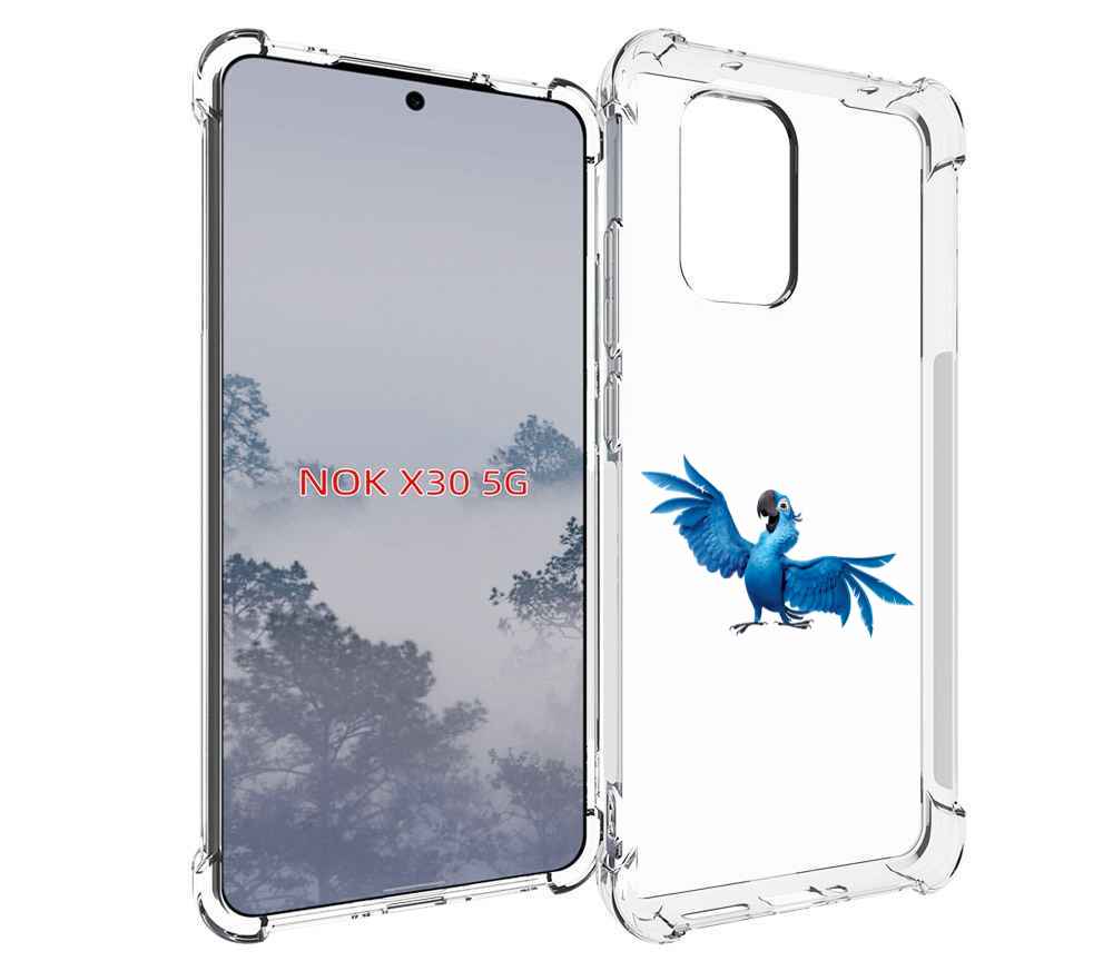 

Чехол MyPads голубой-попугайчик для Nokia X30 5G, Tocco