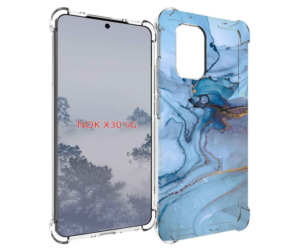 

Чехол MyPads голубой мрамор для Nokia X30 5G, Tocco