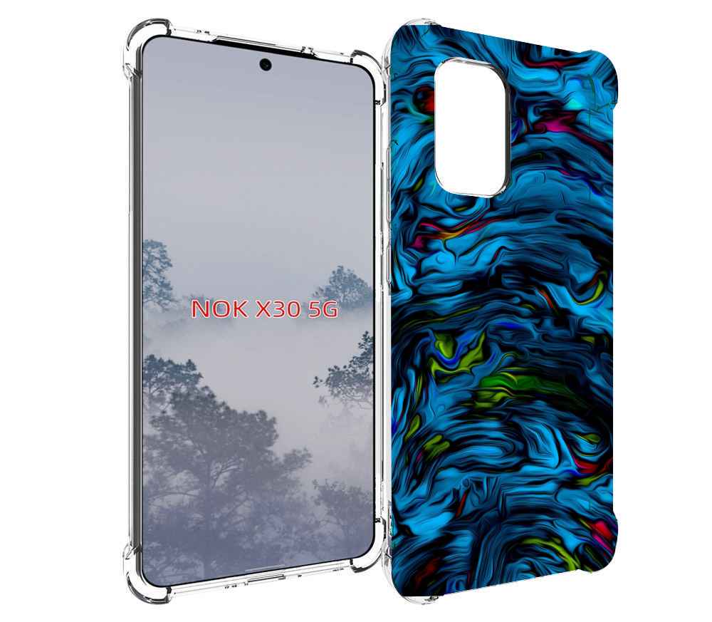 

Чехол MyPads голубая краска в темноте для Nokia X30 5G, Tocco