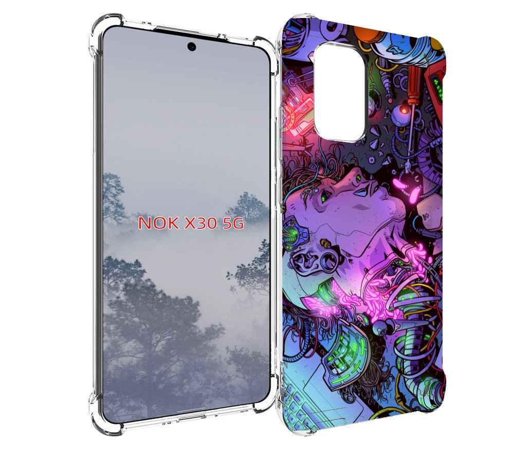 

Чехол MyPads голова робота мультик для Nokia X30 5G, Tocco