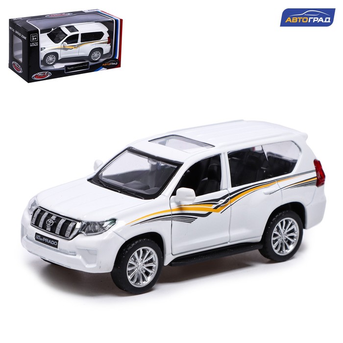 фото Машина металлическая автоград toyota land cruiser prado, 1:42, инерция, белый 7389631