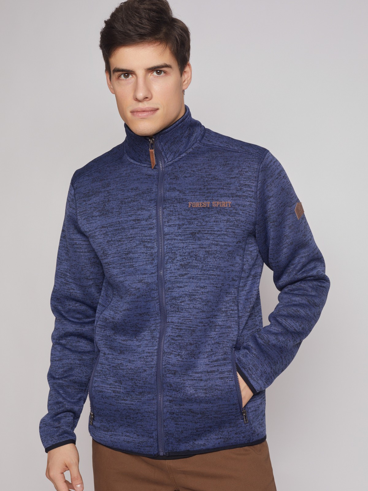 

Толстовка мужская Zolla 212344J2F021 синяя 2XL, 212344J2F021