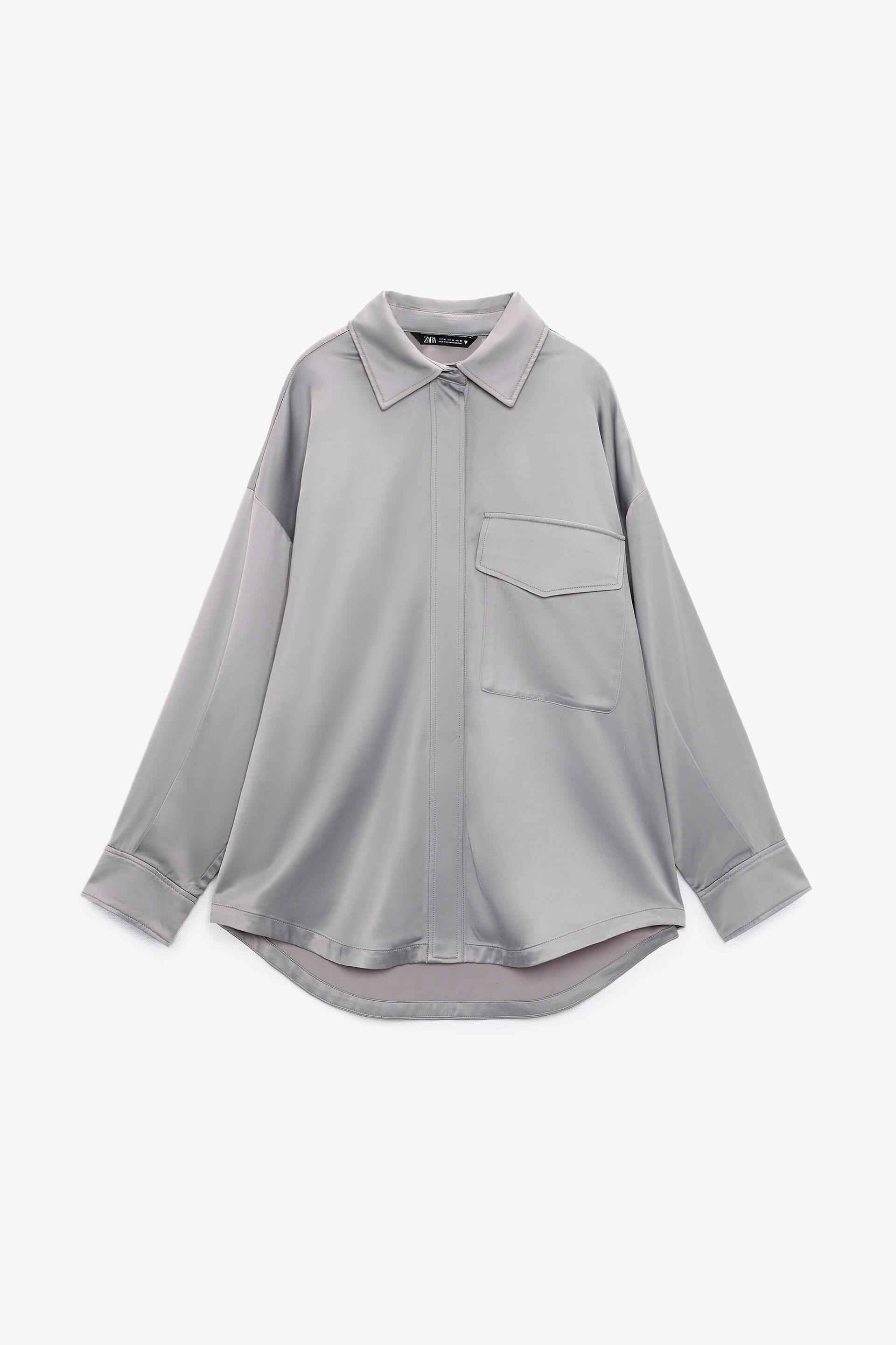 

Рубашка женская ZARA 05427800 серая XS (доставка из-за рубежа), 05427800
