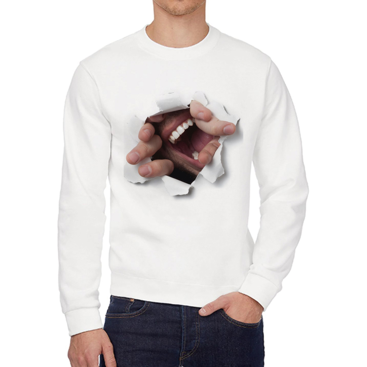 

Свитшот унисекс CoolPodarok W015861 белый 58 RU, 8W015861