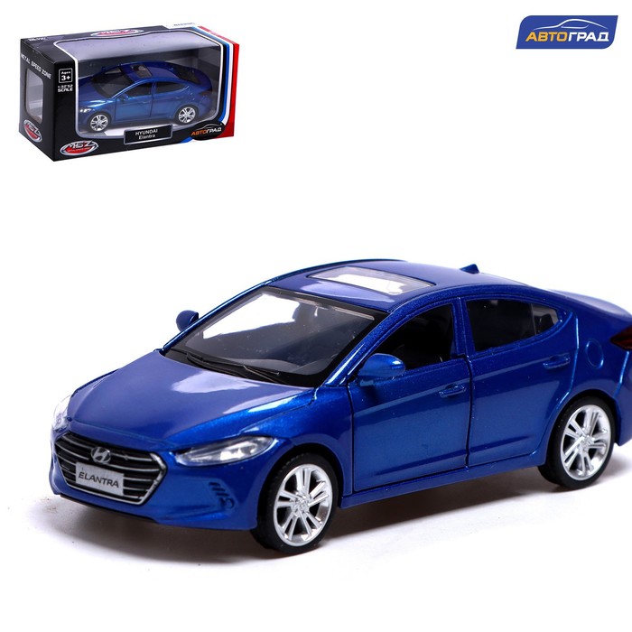 фото Машина металлическая автоград hyundai elantra, 1:40, инерция, откр. двери, синий 7389615