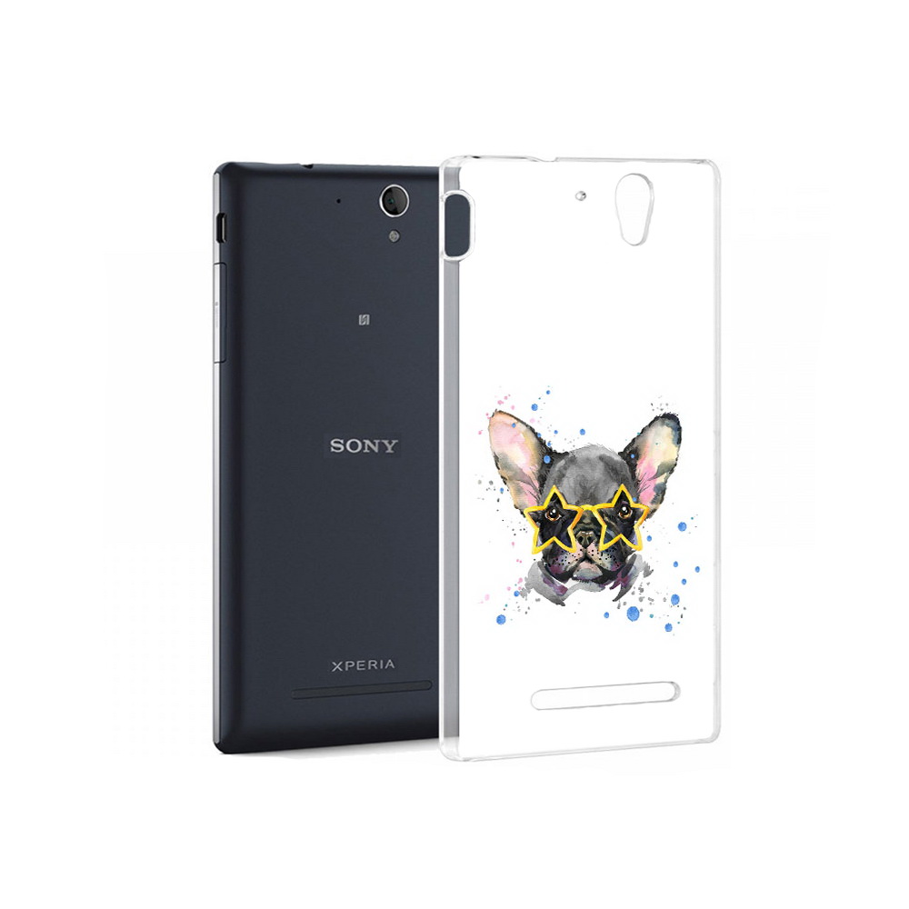 

Чехол MyPads Tocco для Sony Xperia C3 буля в очках (PT18760.251.252), Прозрачный, Tocco