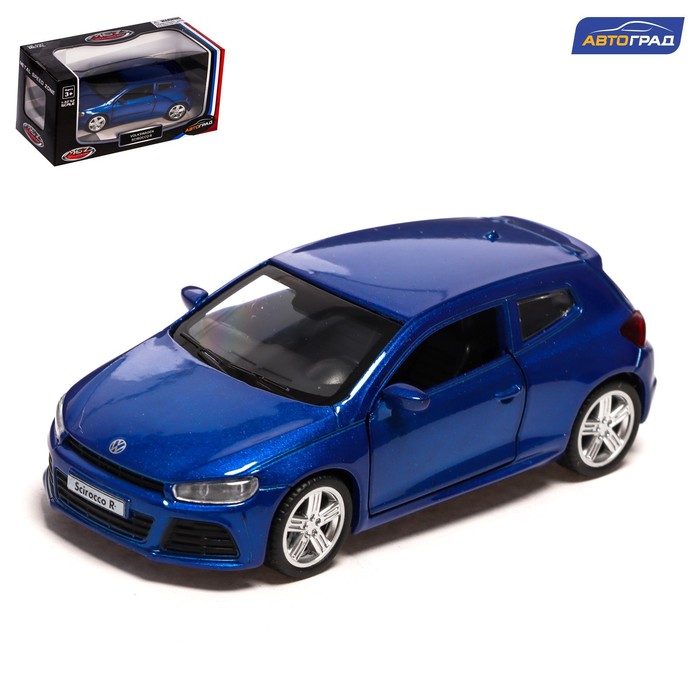 фото Машина металлическая автоград volkswagen scirocco r1, 1:38, инерция, откр. двери, синий