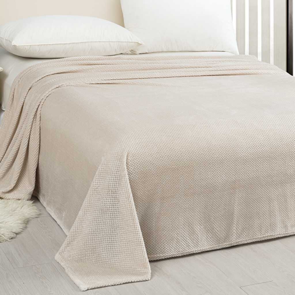 

Плед 1.5-спальный 150х200 см велсофт CL Home Pinoli молочный 150/005-PN/LA