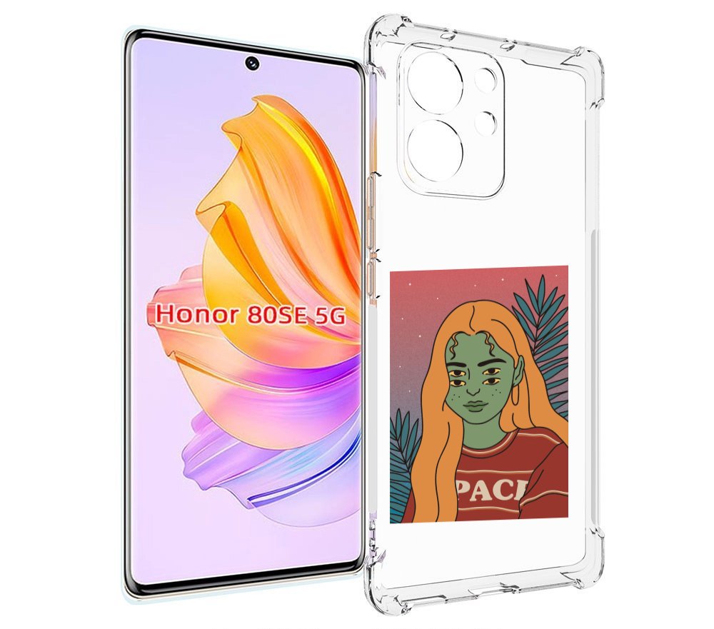 

Чехол MyPads четырехглазая девушка женский для Honor 80 SE, Прозрачный, Tocco
