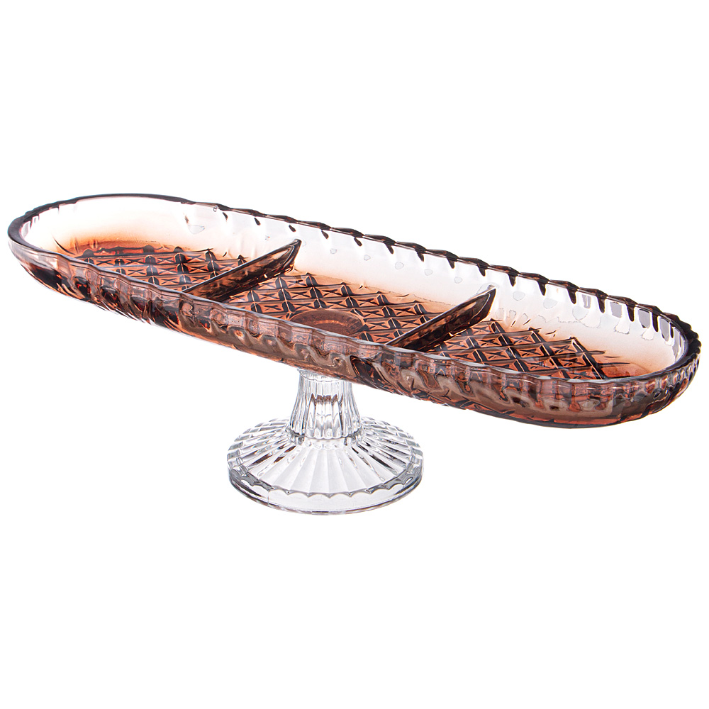 

Блюдо на ножке Alegre Glass Brown 39х14 см, Коричневый