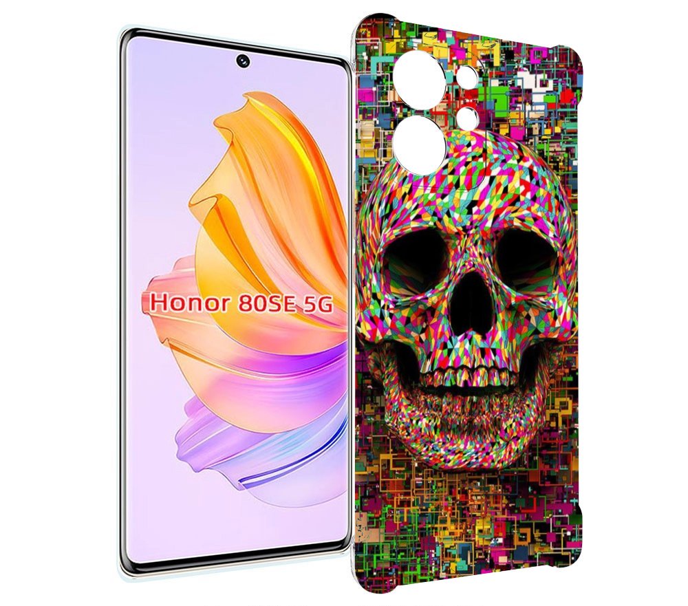 

Чехол MyPads череп красочные цвета для Honor 80 SE, Прозрачный, Tocco