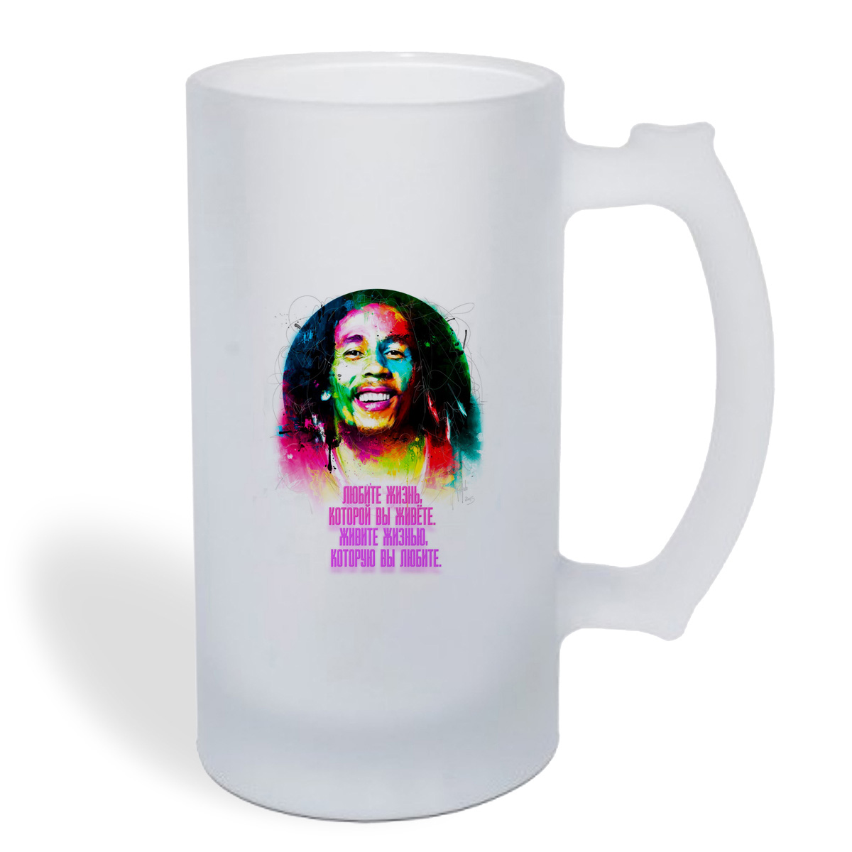 

Кружка пивная CoolPodarok Легенда Bob Marley