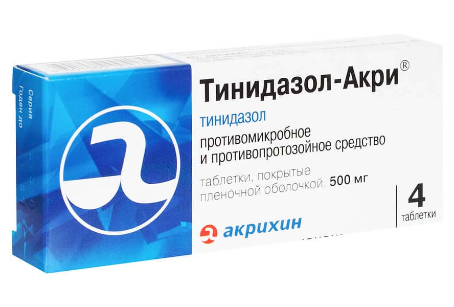 Тинидазол-Акри таблетки покрытые пленочной оболочкой 500 мг 4 шт.