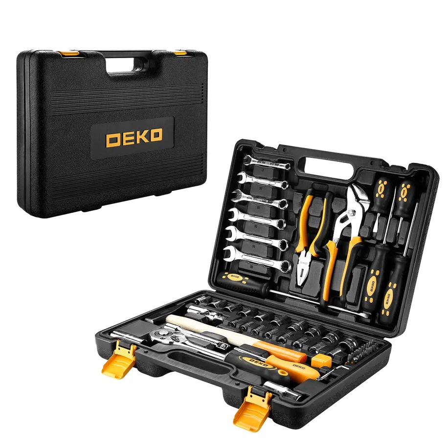Набор инструмента для дома и авто в чемодане Deko DKMT63 (63 предмета)