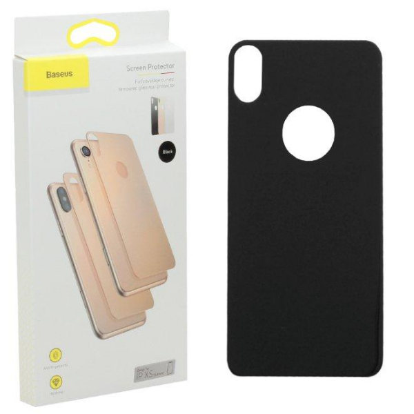 

Защитное стекло iPhone XS назад Baseus черное