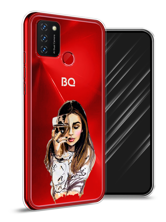 фото Чехол awog на bq 6631g "девушка с бокалом"