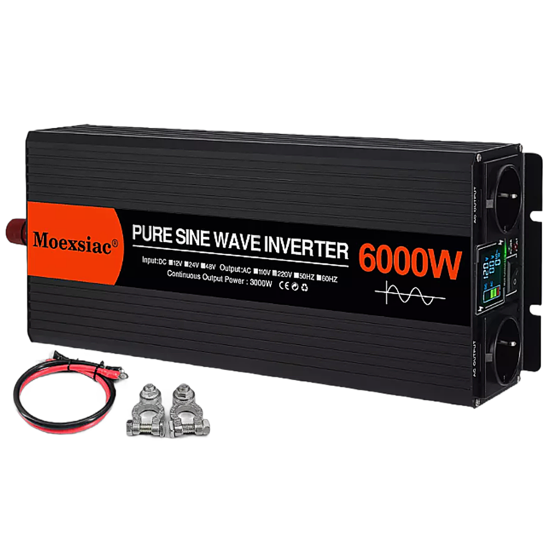 Автомобильный преобразователь напряжения инвертор MOEXSIAC 6000w 24v-220v Чистый синус 19980₽