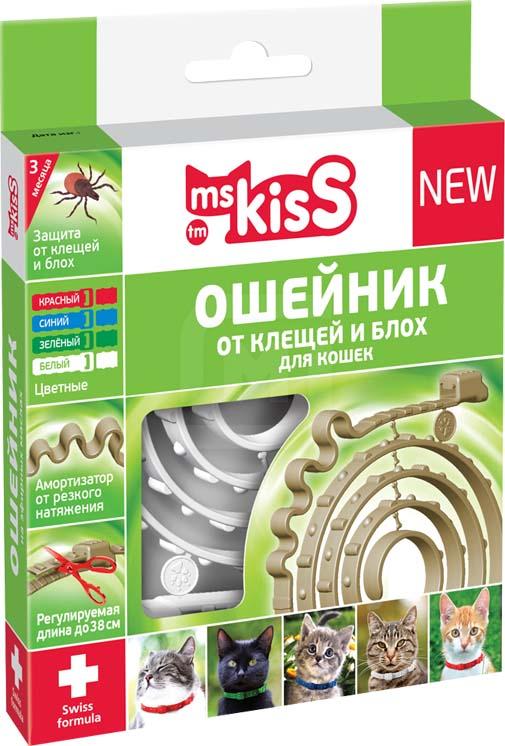 Ошейник для кошек Ms. Kiss репеллентный зеленый 38 см