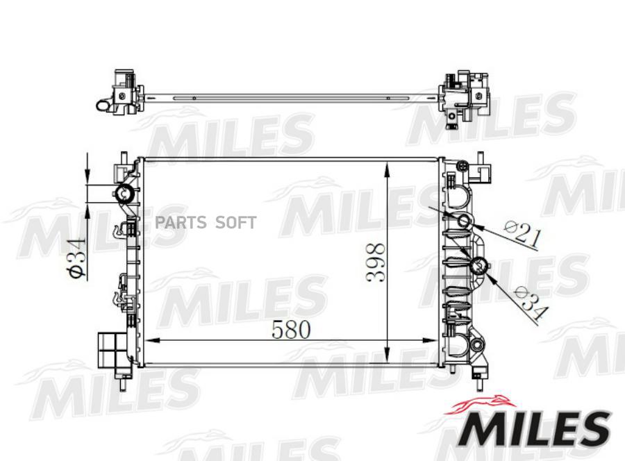 

Радиатор Miles Acrb440 Chevrolet Aveo 1.6 M/T 11- Miles арт. ACRB440