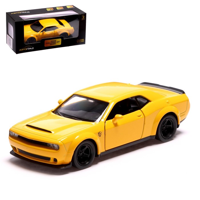 

Машина металлическая Автоград DODGE CHALLENGER SRT DEMON, 1:32, инерция, желтый 7335824, 7335824-1