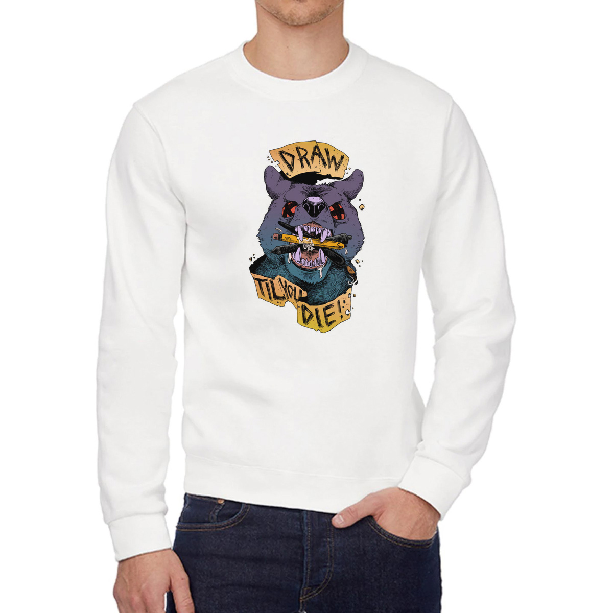 

Свитшот унисекс CoolPodarok W015856 белый 50 RU, 0W015856