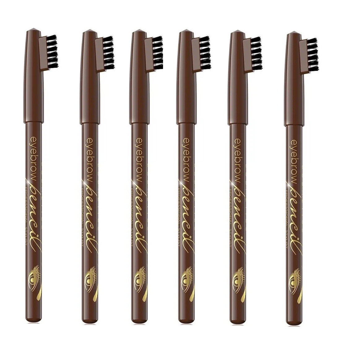

Карандаш для бровей Eveline Cosmetics контурный eyebrow pencil Brown 1.1 г 6 шт
