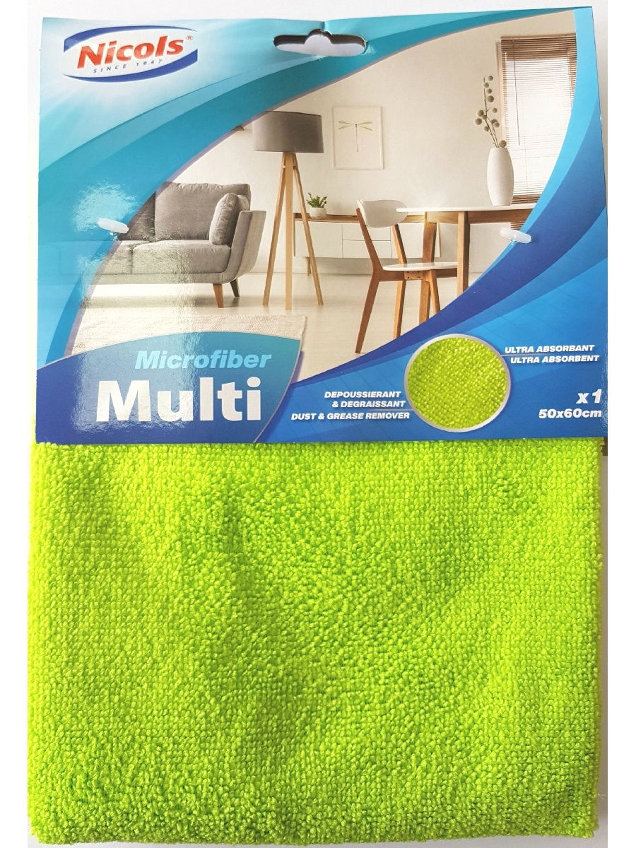 

Салфетка Nicols Multi микрофибра, для пола, 50x60 см