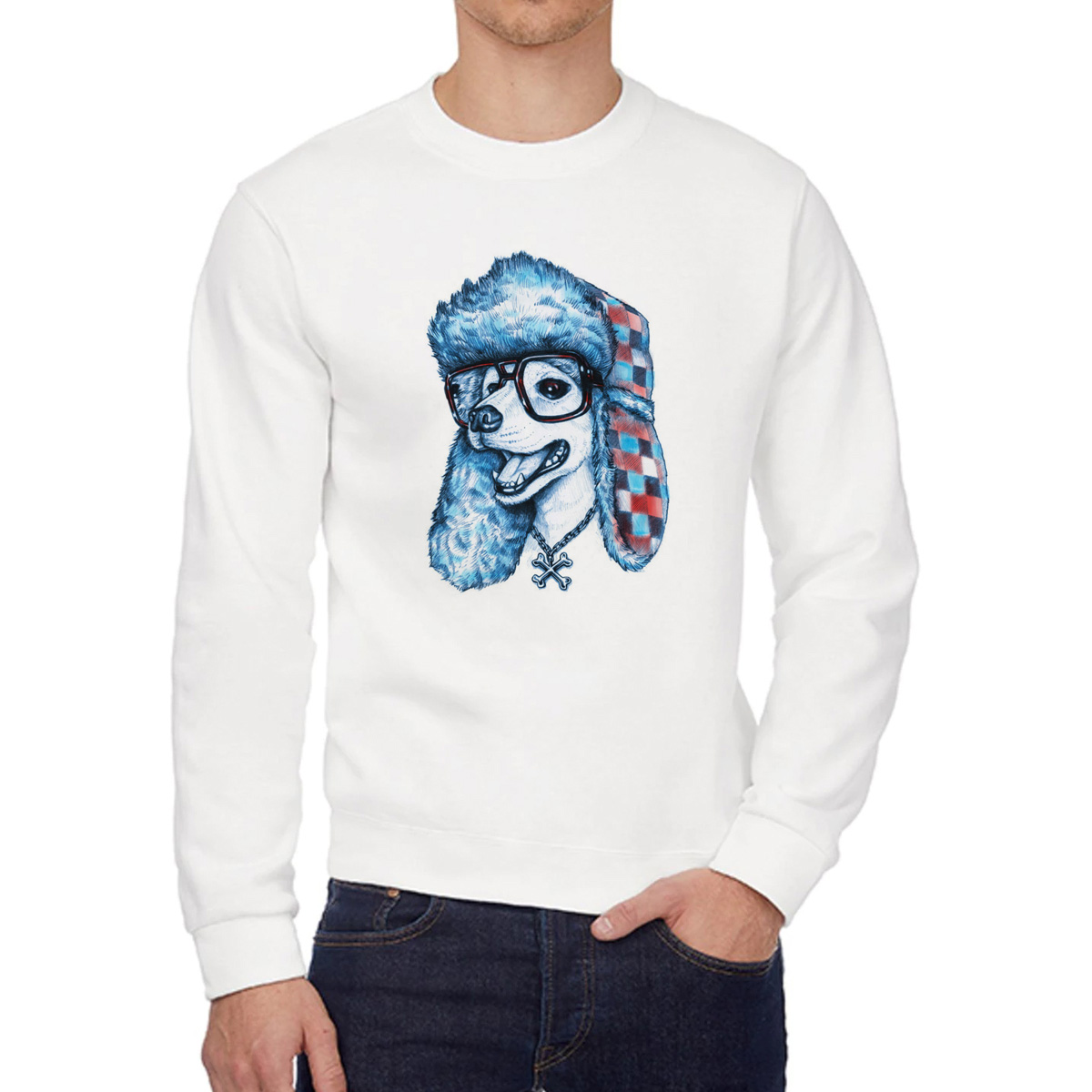 

Свитшот унисекс CoolPodarok W015845 белый 46 RU, 6W015845
