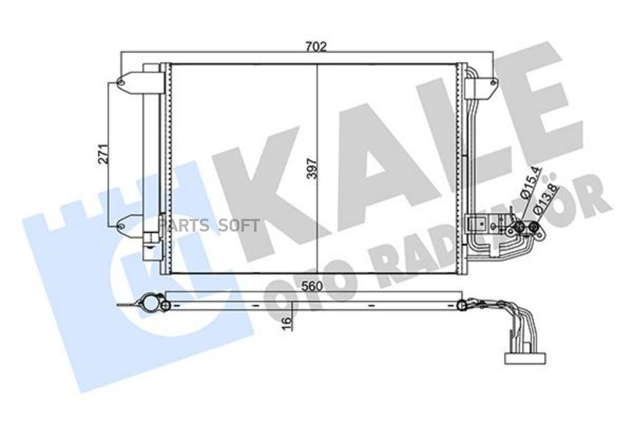 

375400 Радиатор Кондиционера Vw Golf/Plus All 03> KALE 375400