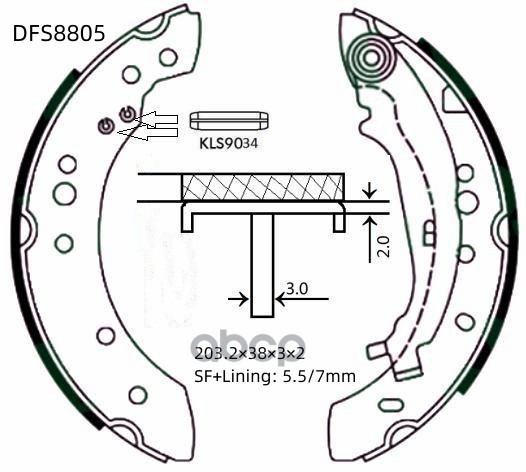 

Тормозные колодки DOUBLE FORCE барабанные DFS8805