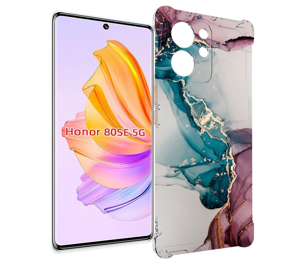 

Чехол MyPads фиолетовый синий краски для Honor 80 SE, Прозрачный, Tocco