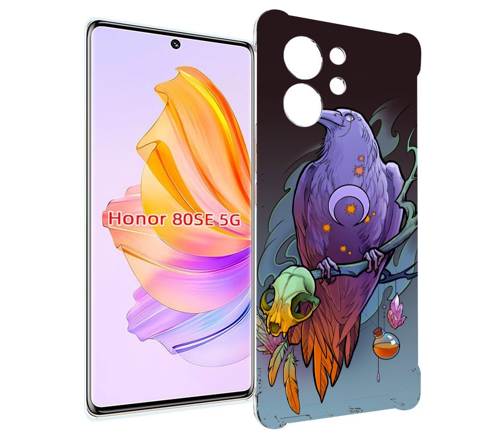 

Чехол MyPads фиолетовый ворон на ветке для Honor 80 SE, Прозрачный, Tocco