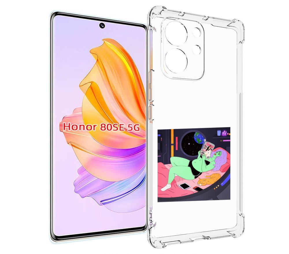 

Чехол MyPads трехглазая девушка зеленая для Honor 80 SE, Прозрачный, Tocco