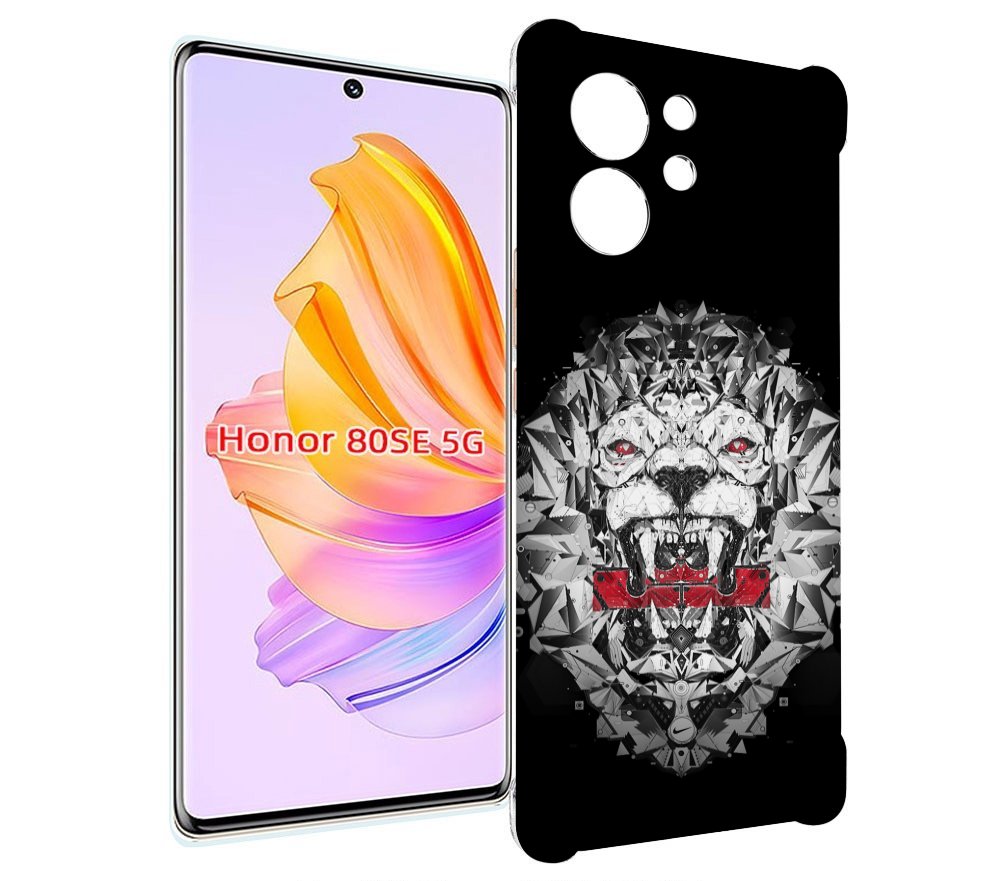 

Чехол MyPads тигр-с-гранями-черно-белый для Honor 80 SE, Прозрачный, Tocco