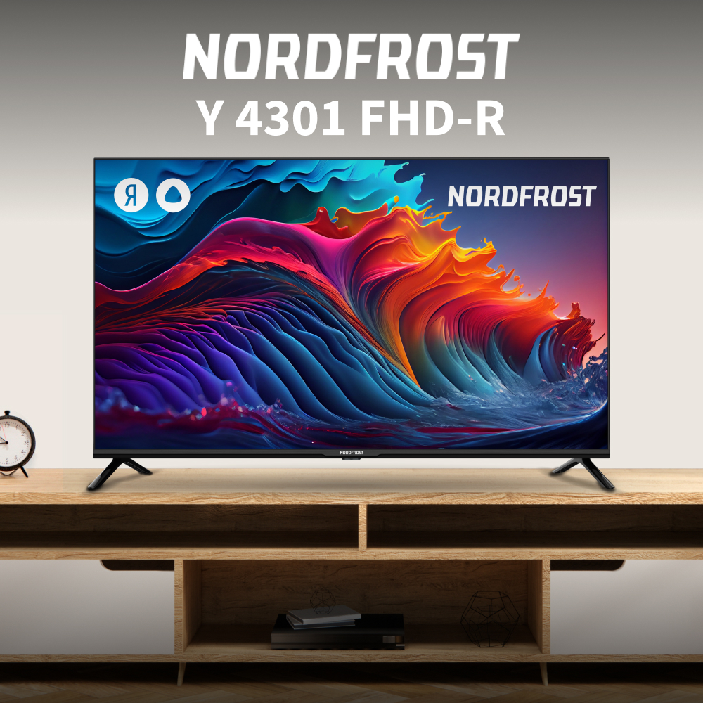 

Телевизор NordFrost Y 4301, 43"(109 см), FHD, Черный, Y 4301 FHD-R