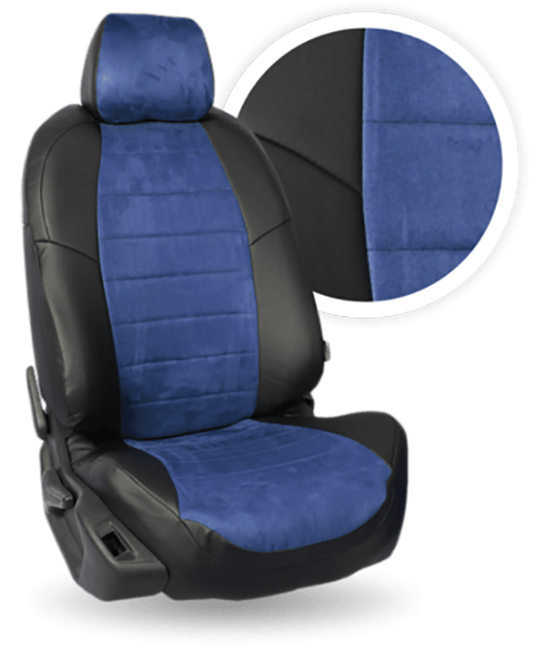 

Авточехлы Автопилот Ford Focus II Comfort Алькантара / Черный + Синий