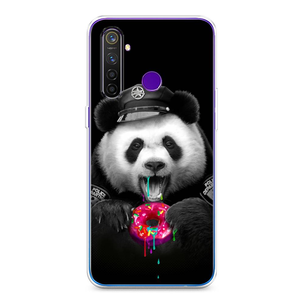 

Чехол Awog на Realme 5 Pro "Панда police", Разноцветный, 251650-2