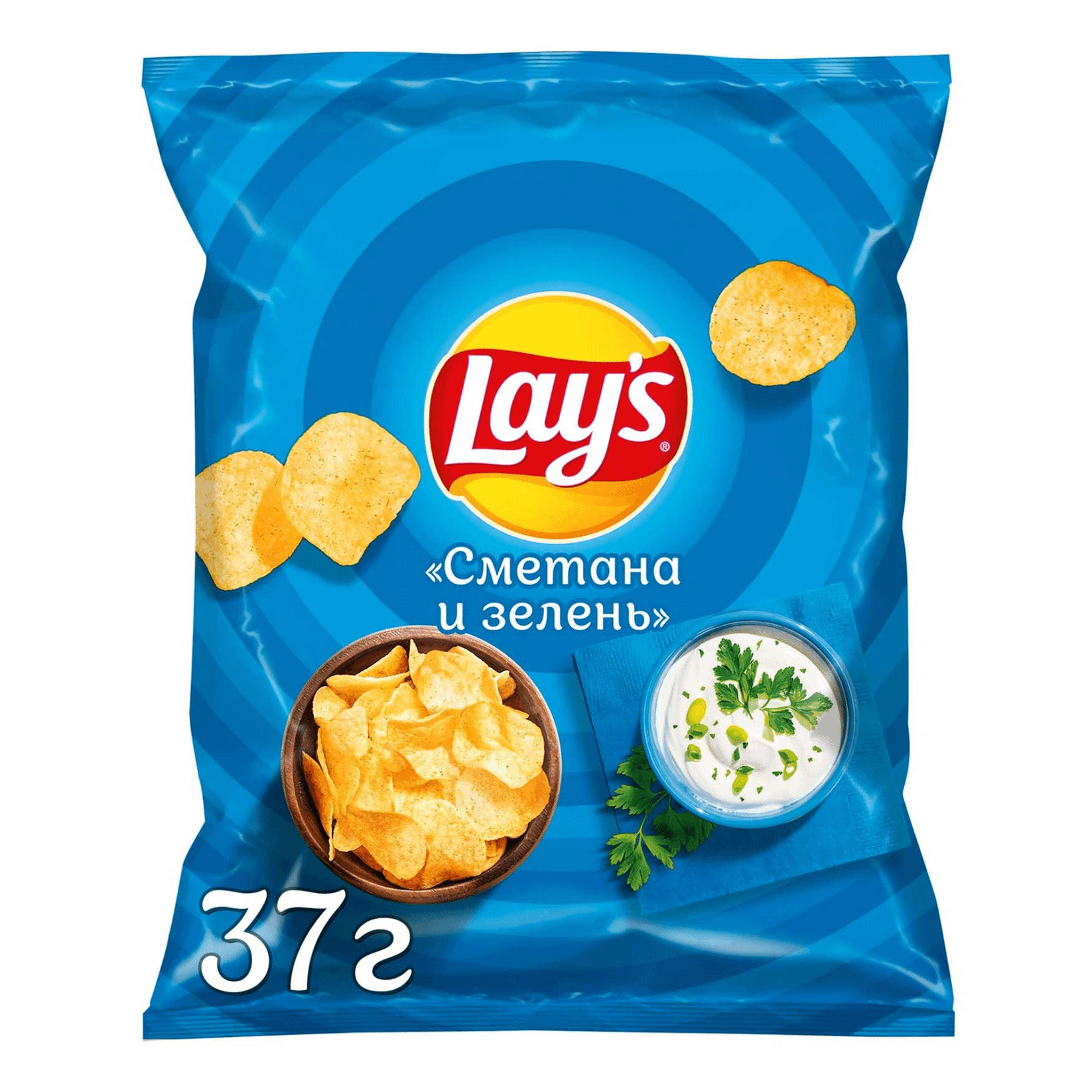 Чипсы картофельные Lay's сметана с зеленью 37 г