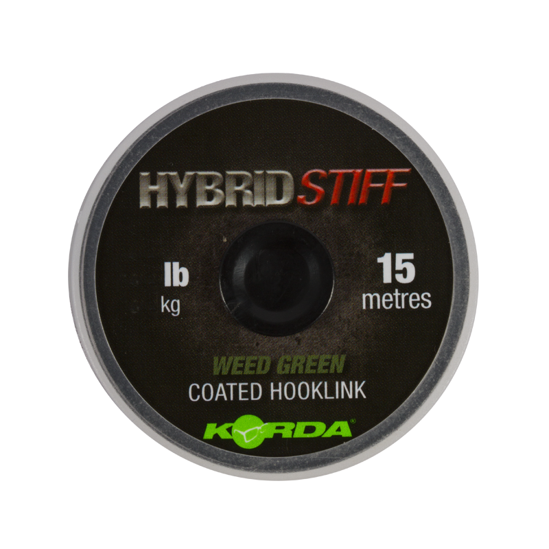 Поводковый материал KORDA Hybrid Stiff Weedy green 20lb 15м