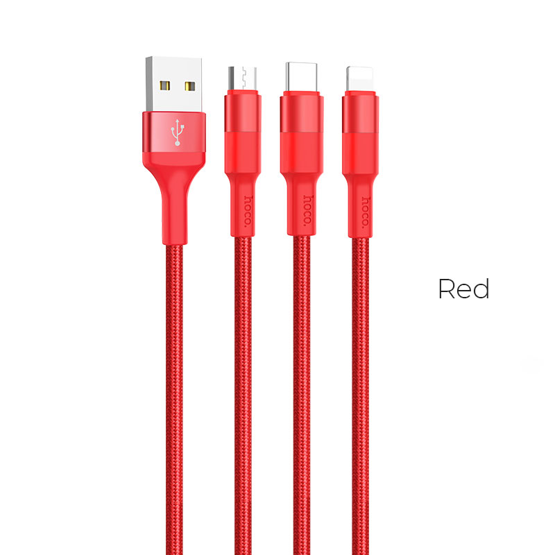 фото Кабель usb - usb hoco 1 м красный