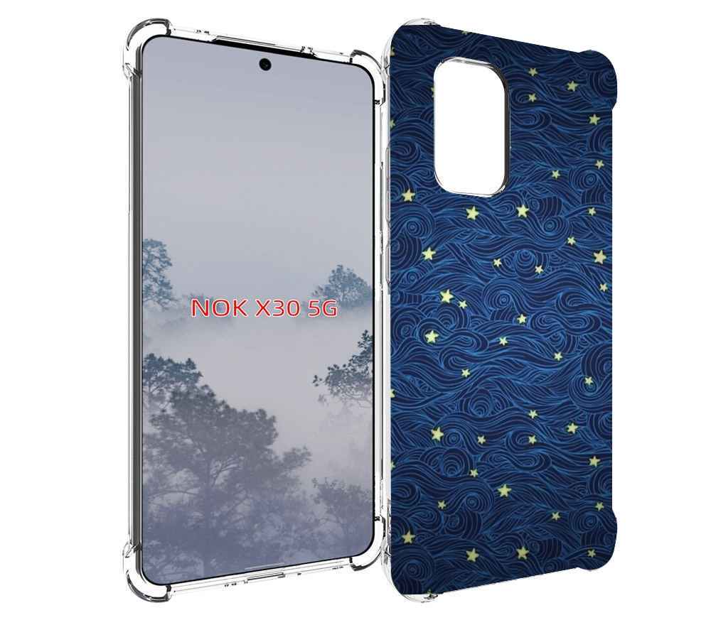 

Чехол MyPads волны с звездами акварель для Nokia X30 5G, Tocco