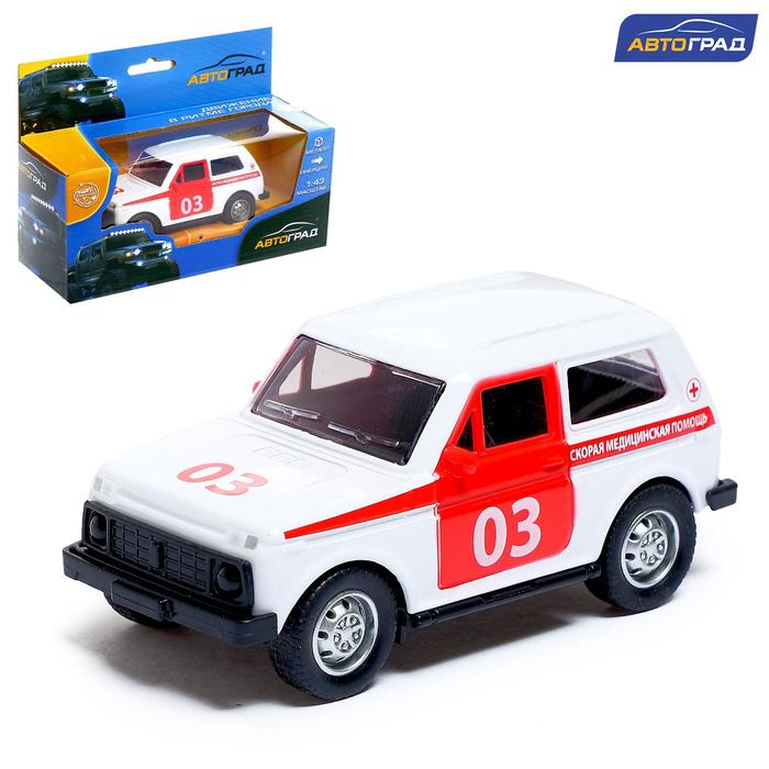 

Машина металлическая Автоград Скорая помощь, инерционная, 1:43, 5428170, 5428170-1