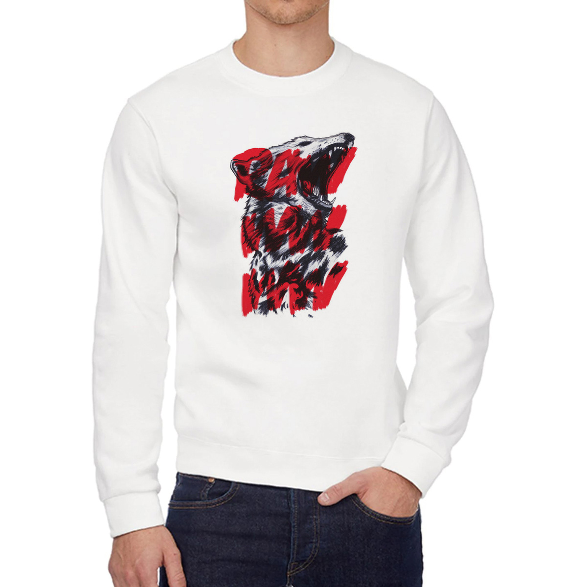 

Свитшот унисекс CoolPodarok W015837 белый 52 RU, 2W015837