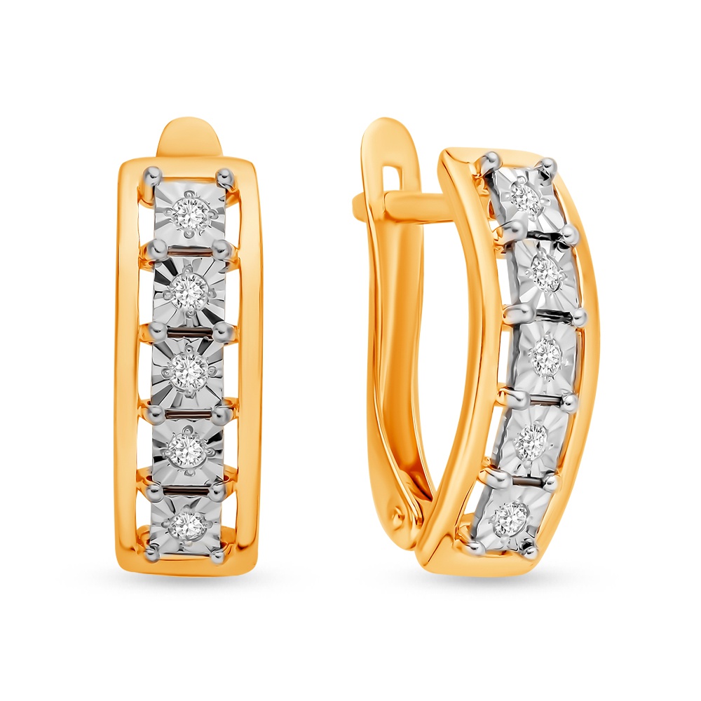 

Серьги из красного золота 585Gold 102008273, бриллиант, 102008273