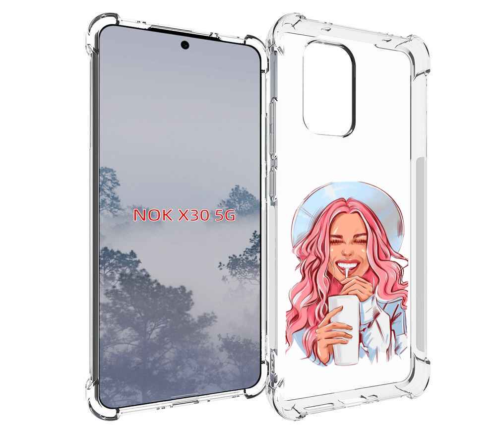 

Чехол MyPads веселая-девушка-модель женский для Nokia X30 5G, Tocco
